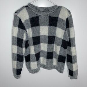ALYA fuzzy checkered sweater Size Small‎